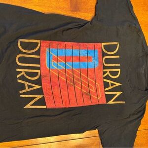 Graphic Band Tee - Black with Red & Blue Print